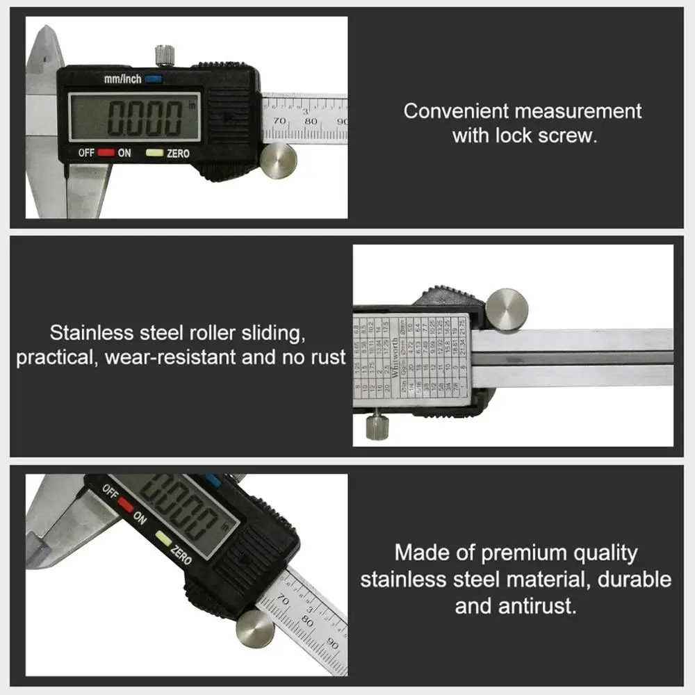 2019 электронный цифровой штангенциркуль IP54 Водонепроницаемый из нержавеющей