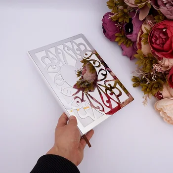 

Custom Wedding Signature Guest Book Party Decor Personalized Acrylic Mirror Front Cover Books Bride Groom Favors Gift