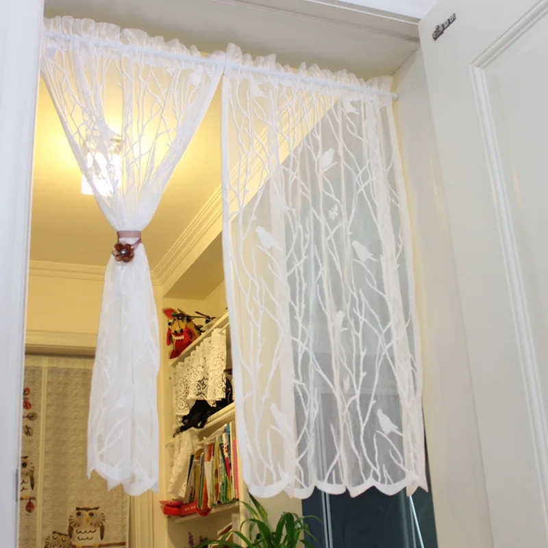 

White hanging curtain living room bedroom home decoration multifunctional background hanging cloth curtain lace half curtain