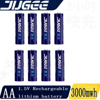8pcs  jugee 1.5v   lithium  AA usb rechargeable 3000mWh Li-polymer li-ion polymer lithium battery no Charger1.1V low battery re 1