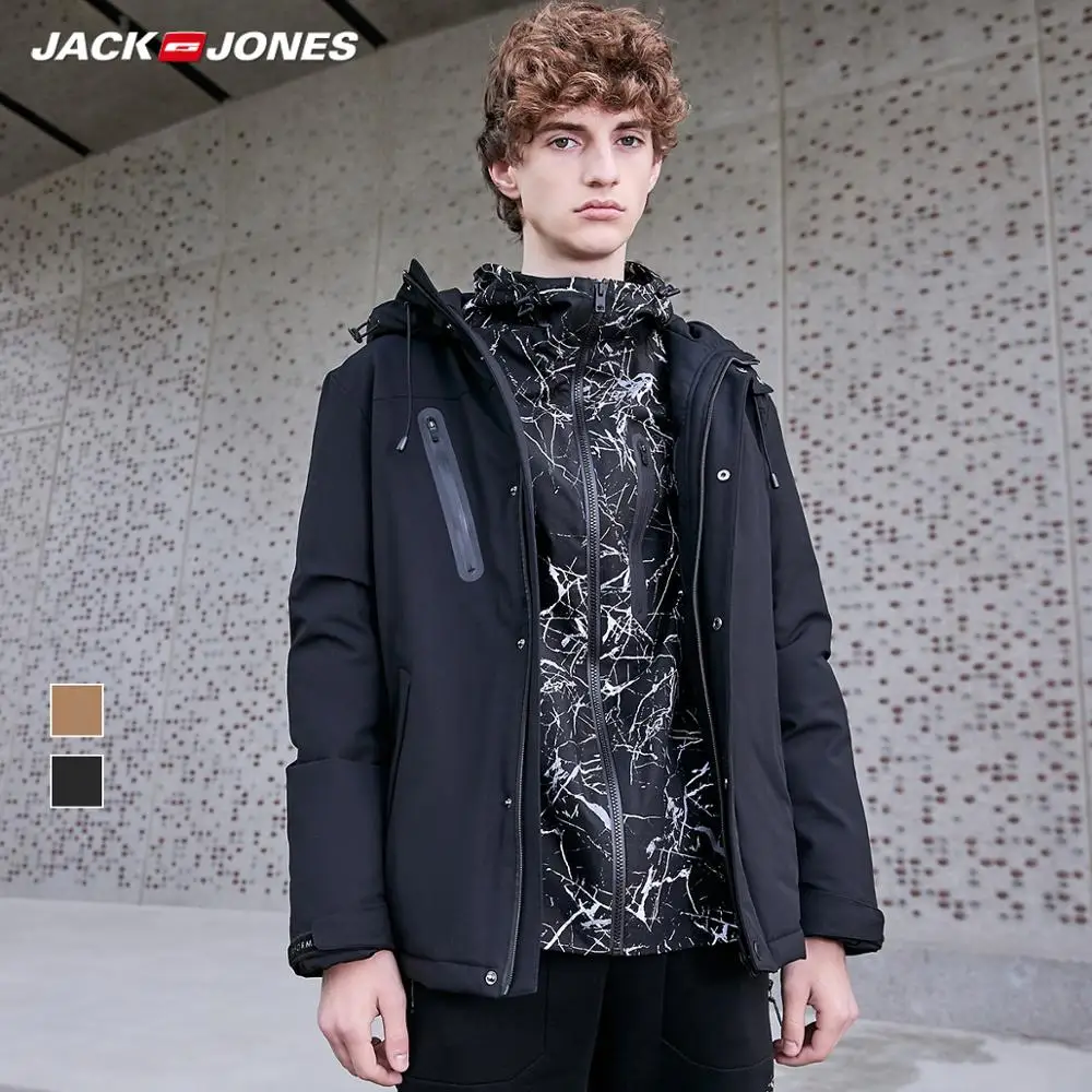 JackJones Мужская спортивная куртка с капюшоном и стоячим воротником модное пальто 219309505