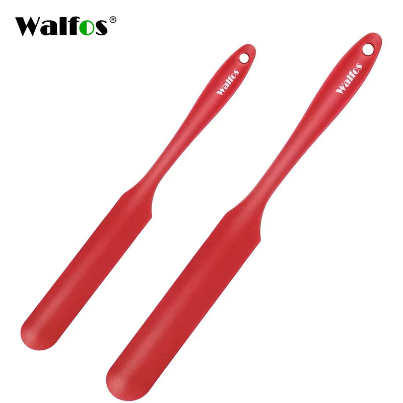 Set of 2 Silicone Spatula Red High Heat Resistant Kitchen Spatulas Non-Stick Spatula Baking Cooking WALFOS