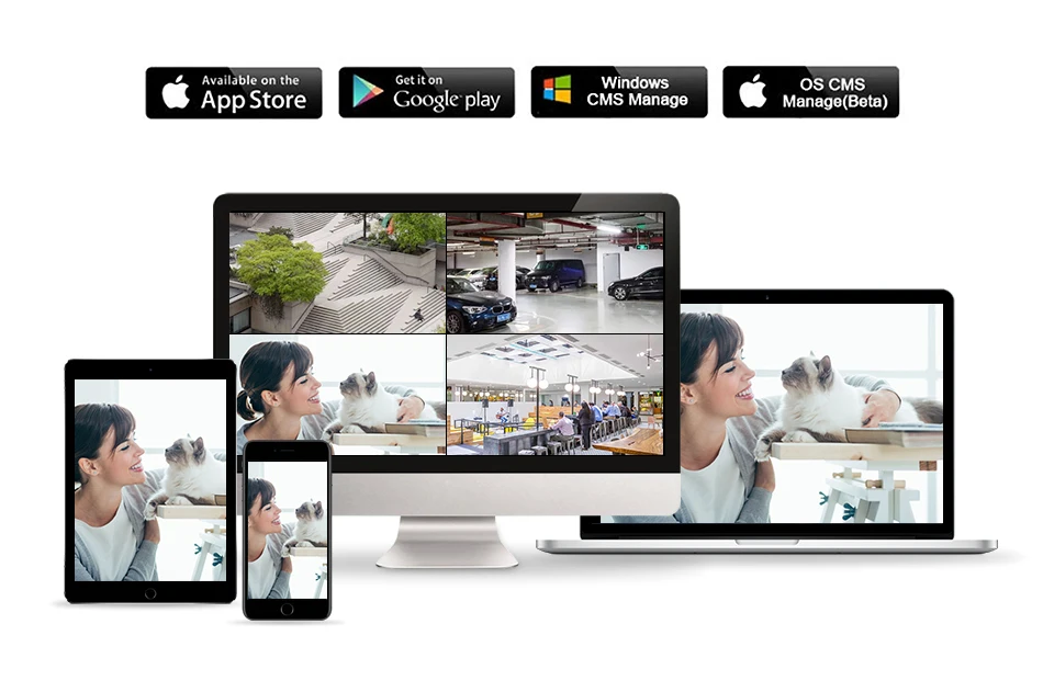 Hiseeu система видеонаблюдения 720 P/1080 P AHD DVR комплект 4 канала купольная домашняя система видеонаблюдения 2 шт Купольная Камера IR-Cut