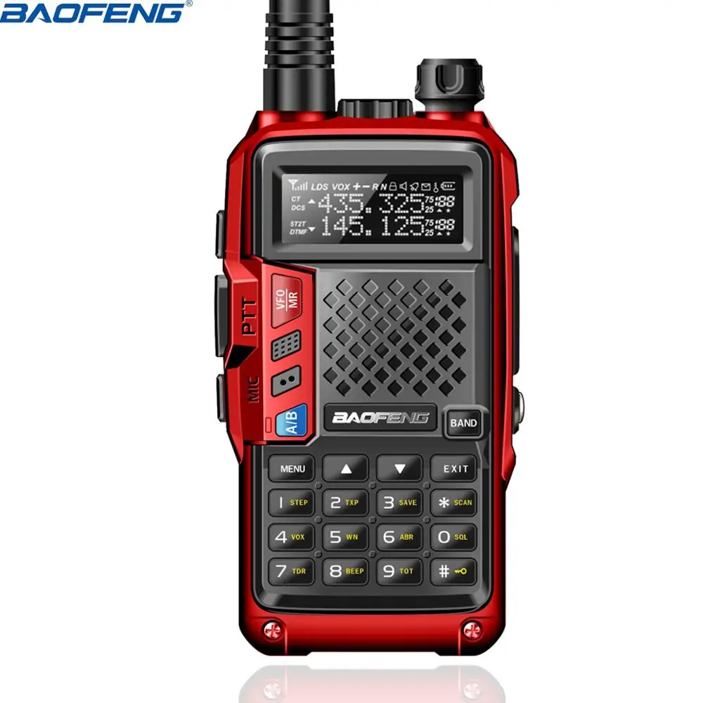 BAOFENG BF-UVB3 PLUS 8 Вт 8 Вт Высокая мощность UHF/VHF Двухдиапазонный 10 км длинный диапазон портативный ham Walkie Talkie несколько режимов зарядки - Цвет: red