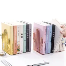 2 шт./пара креативный Кактус в форме металла книжные концы Подставка для книг подставка Настольный Органайзер Хранение держатель Полка X6HA