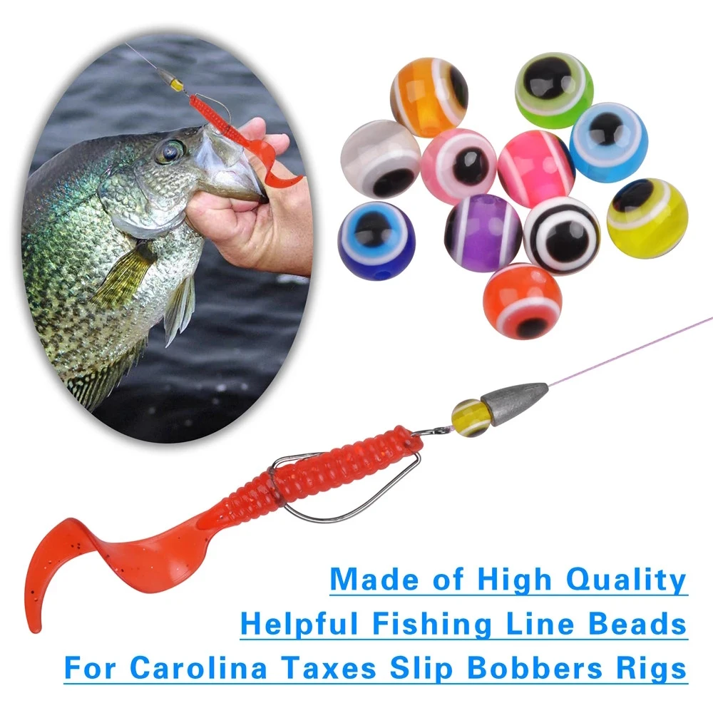 

50Pcs Fish Eye Fishing Beads Mixed Color Luminous Carolina Rigs Taxes Rigs Fishing Beads DIY Kit Bass Fishing Tackle Tools