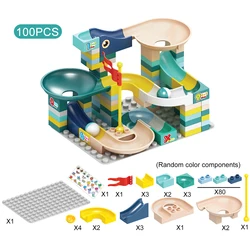 Deluxe Funnel Slide Marble Run Maze Building Set - Creative DIY Ball Track Toys (B 100 pcs)