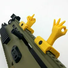 Желтый PLA палец Новинка жесты прицелы для 21 мм широкий рейку База Модификация аксессуары большой маленький кляп подарок