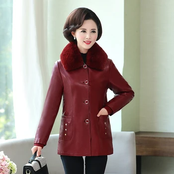 

2019 Winter Commute Long Sleeve Elegant Slim Leather Jacket Female Clothing Chaquetas Mujer Manteau Femme Hiver Jacket Women