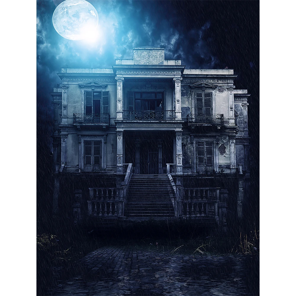 

Halloween Party terrorist Haunted House Photography Backdrop Night full Moon Background Photophone Photo Studio props