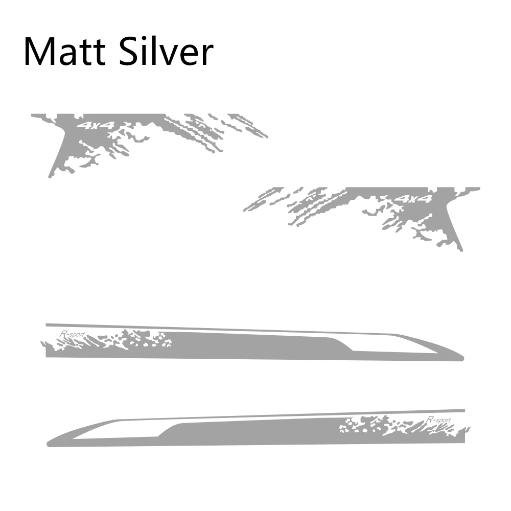 Matt Sliver 2 шт., автомобильные боковые наклейки, стильные для Nissan NAVARA NP300, Авто Виниловая пленка, декоративная наклейка, сделай сам, спортивный стиль, аксессуары для тюнинга автомобиля - Название цвета: Matt Sliver