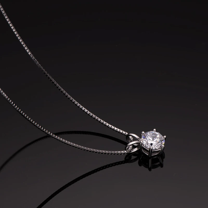 OEVAS Solid 925 Sterling Silver Sparkling Real 1 Carat D Color Moissnaite Pendant Neclace Birdal Party Fine Jewelry Wholesale