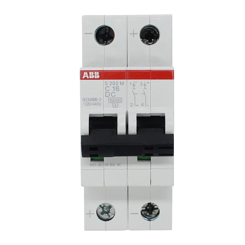 ABB Miniature Circuit Breaker S200 MDC series C type2P S202M C1DC S202M C6DC S202M C16DC S202M