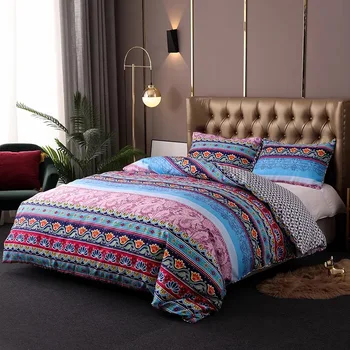 

Bohemian style home textile three-piece quilt cover pillowcase comfortable bedding single and double large king-size
