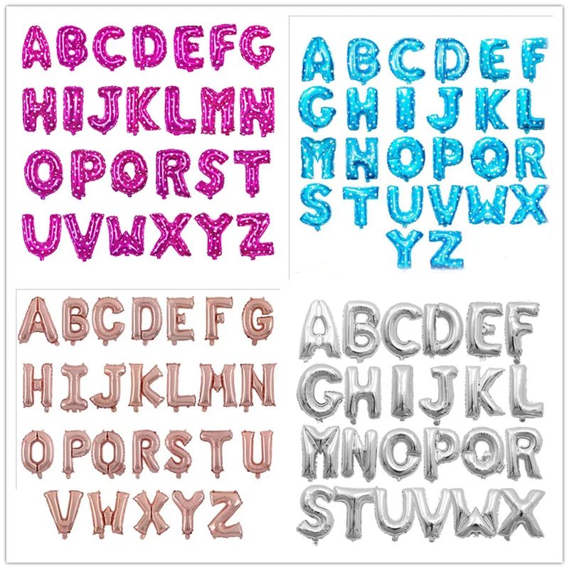 Foil Birthday Balloons 16 inch Letter A to Z Alphabet For Birthday Party Wedding Decoration