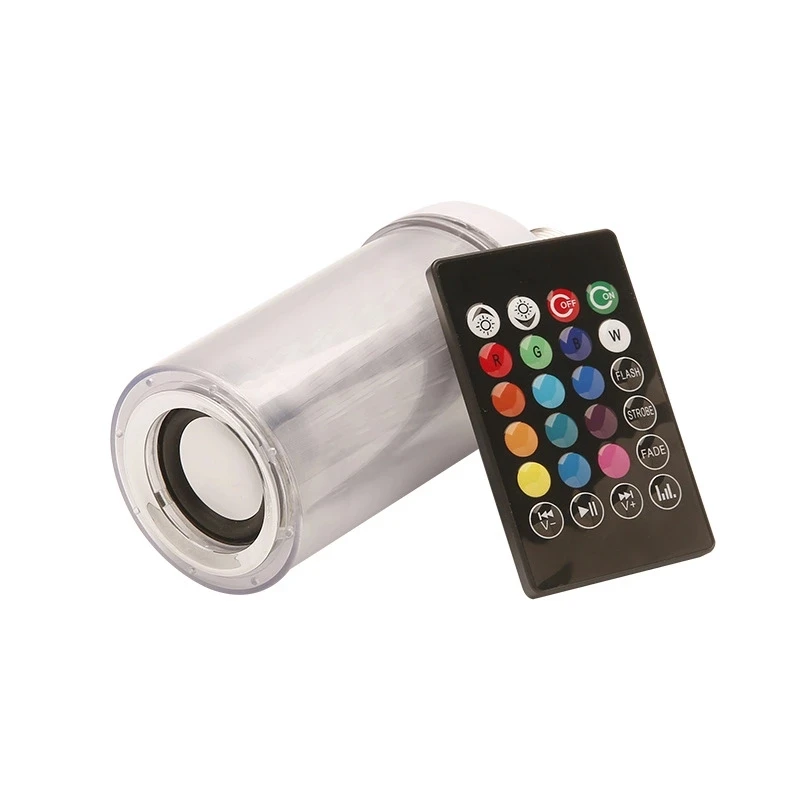 Умный Bluetooth динамик E27 светодиодный лампочка, Пламенный музыкальный плеер RGB фонарь, 24 кнопки беспроводной пульт дистанционного управления
