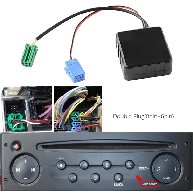 Автомобильный Bluetooth аудио адаптер Интерфейс MINI ISO 6Pin &amp 8Pin для Renault 2005-2011 модели
