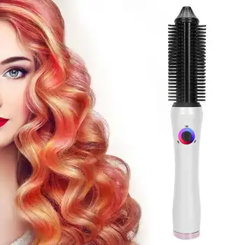 

USB Curling Iron Brush Wireless Portable Rechargeable Hair Curler Curling Hot Brush