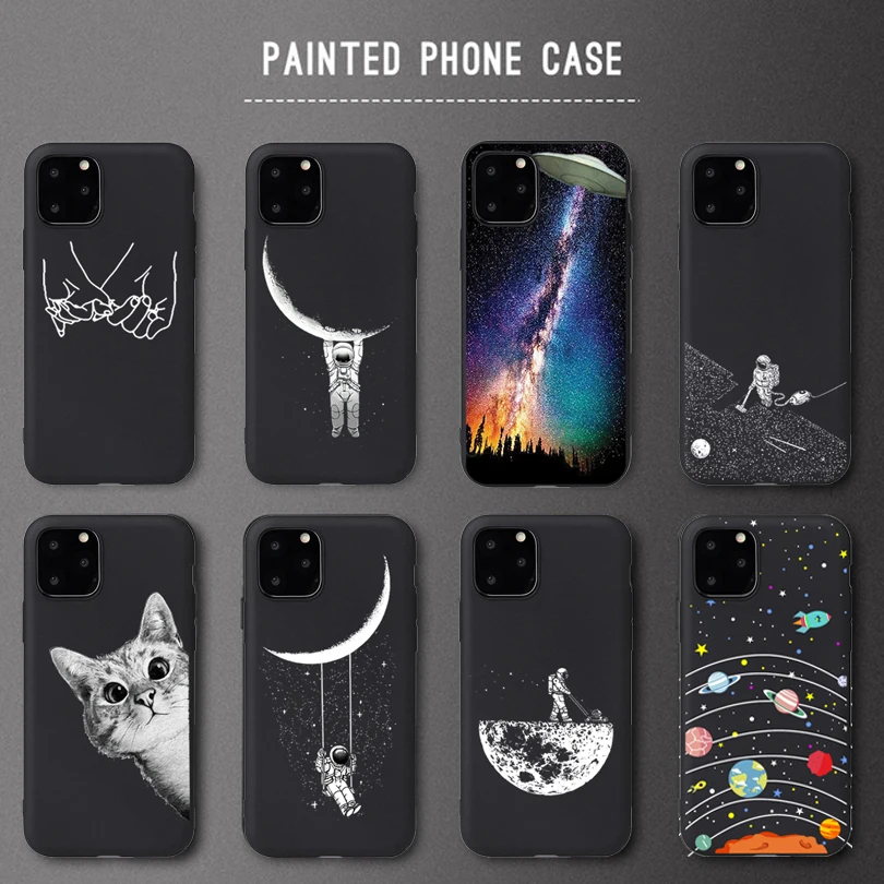 

Smile Husky Dog Case For iPhone 12 6 7 8 Plus X XS Max XR SE 2020 Case Space Planet Star Soft TPU Cover For iPhone 11 Pro Case