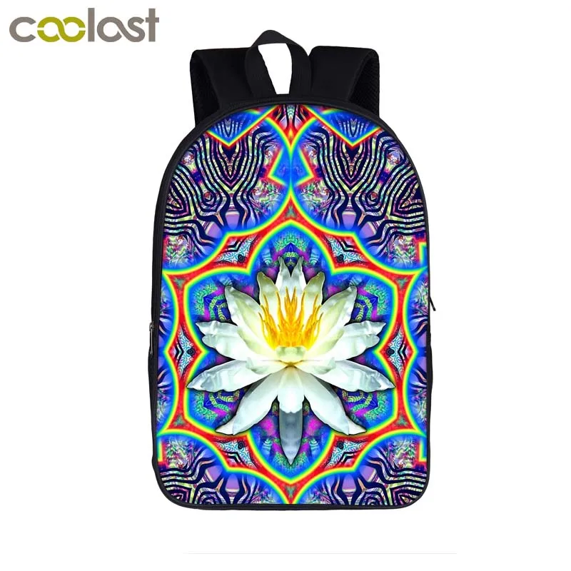 Hamsa Hand Faith Blue Lotus Buddhism Multi-Functional College Bags Students High School Girls Casual Daypack Kids Travel Backpack School Laptop Bookbags Teens Boy Outdoor Accessories