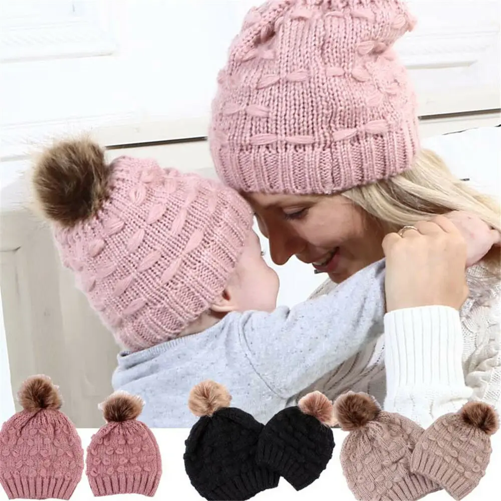 Новинка; зимняя шапка для мужчин, женщин и детей; Skullies Beanies; вязаная шапочка; шапки для родителей и детей; теплая однотонная детская мягкая шапка; шапка