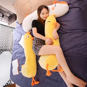 

100/120cm Cute Duck Chicken Goose Long Pillow Stuffed Plush Animal Toys for Children Soft Sleep Cushion Bed Pillow Girls Gift