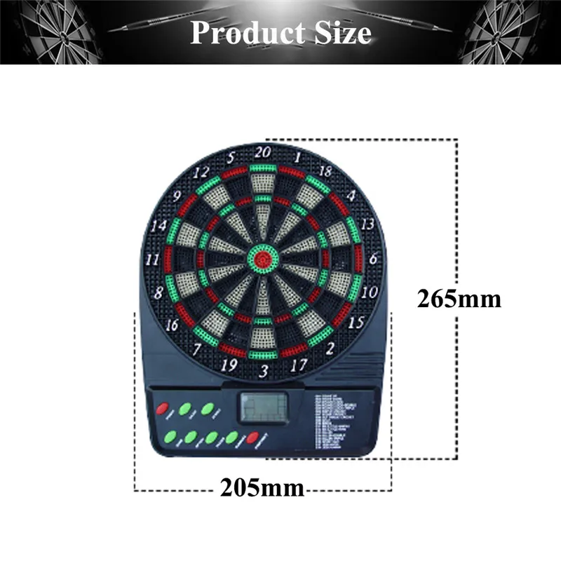 Powered Dartboards Soft Tip Dart Board with HD LCD Display and 3 Plastic Tip Darts Electronic Dartboard Battery