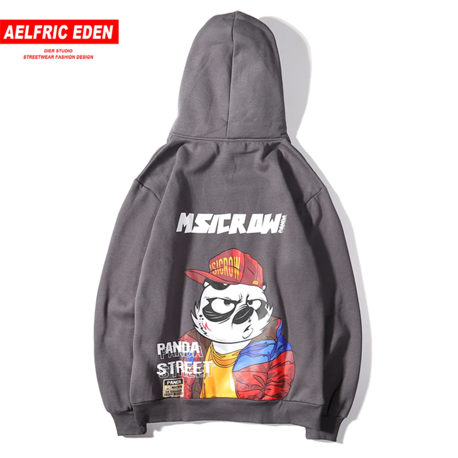 Aelfric Eden хип хоп забавные панды печатных мужские толстовки с капюшоном Harajuku Уличная Повседневная хлопковая пуловер Модные толстовки