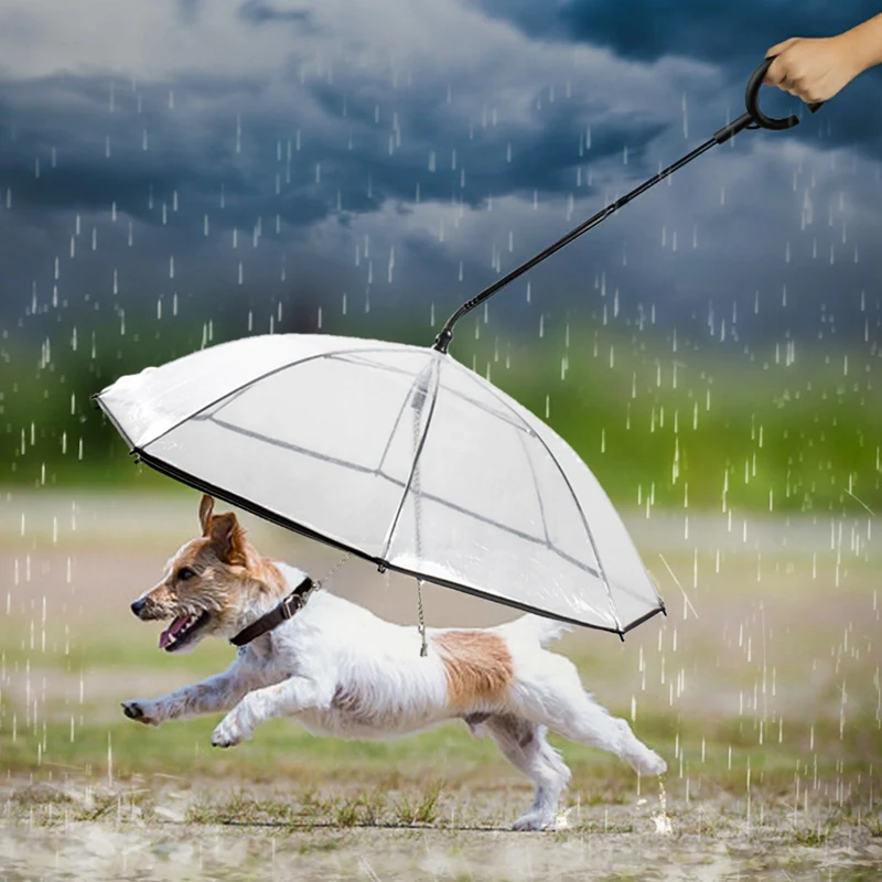 

Dog Umbrella with Leash Pet Adjustable Umbrella for Small Dogs Cats Puppies Rainproof and Sun Protection Umbrella Pet Supplies