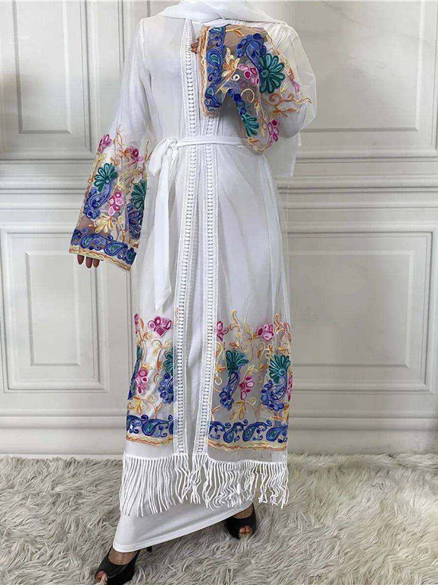 1904#New Arrivals Arab Fashion Printed Lantern Sleeve Cardigan Robe Muslim Abaya - CHAOMENG MUSLIM SHOP