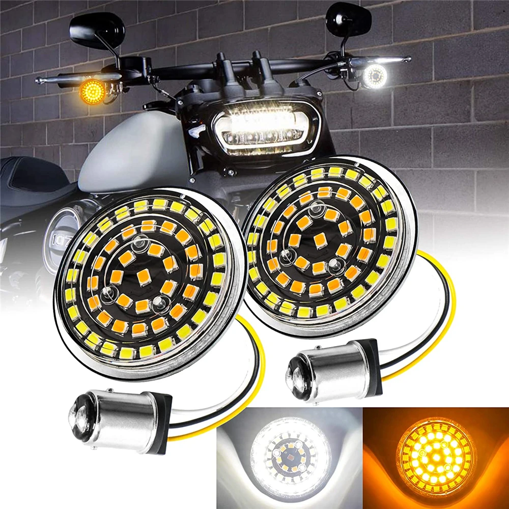1157 2inch LED Front Turn Signal Light Indicator Light For Harley Touring Electra Glide CVO Dyna Glide Moto