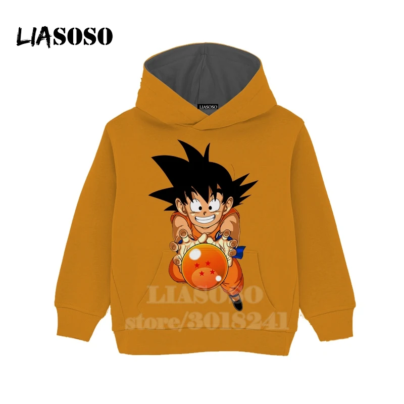 

LIASOSO Children Teens O Neck Sweatshirt 3D Print Dragon Ball Son Goku T shirt Kids Top Boy Girl Pullover Baby Hoodies B157-38