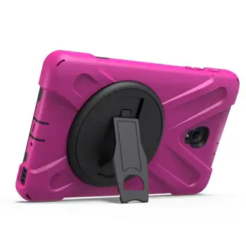

Shockproof Rotate 360 Heavy Duty PC Silicon Stand Armor Case For Samsung Galaxy Tab A 8.0 SM-T380 T385 with Hand Strap+gifts