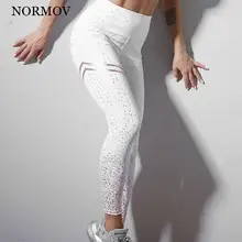 

NORMOV Bronzing Patchwork Fitness Leggings Push Up High Waist Fitness Elastic Leggins Female Casual Workout Sporty Jeggings