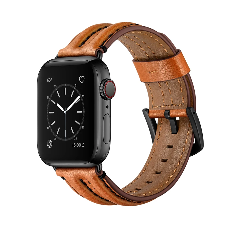 Ремешок из натуральной кожи для Apple Watch Band 44 мм/40 мм браслет в ретро стиле iWatch band 38 42