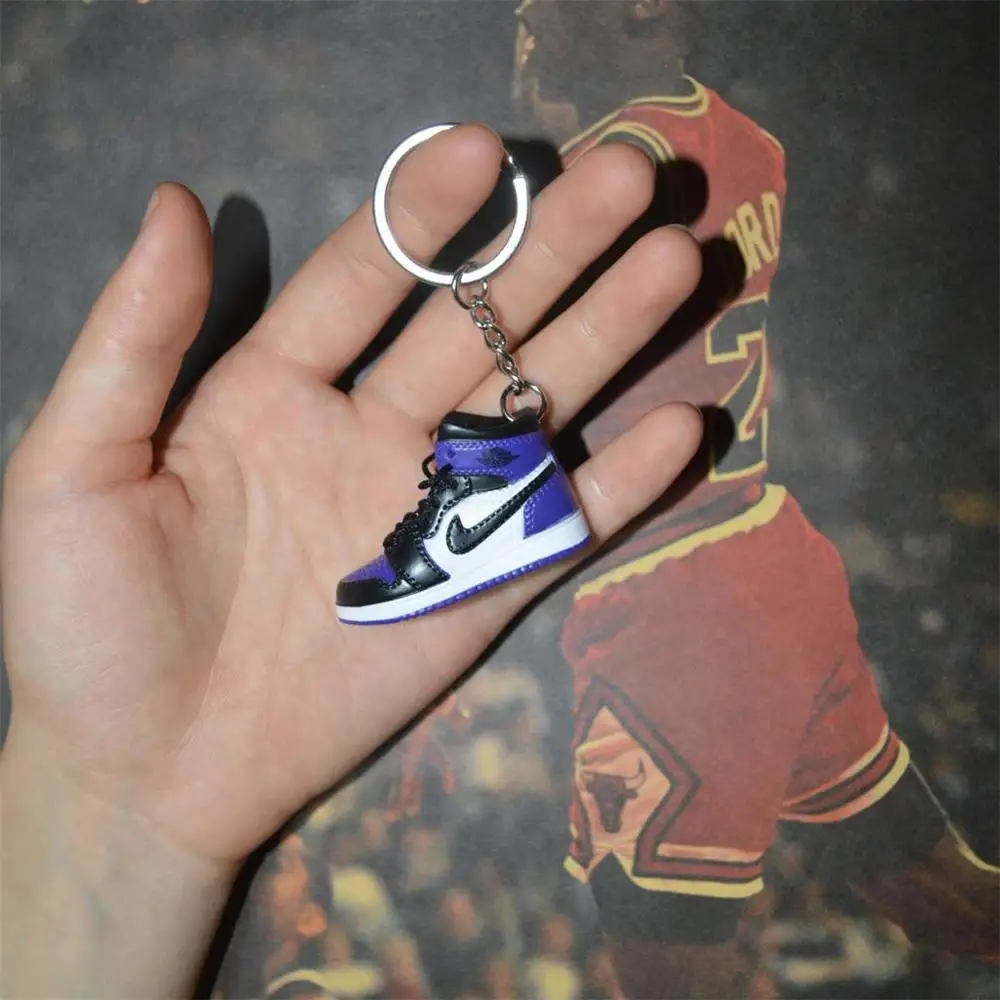 Дропшиппинг aj1 offwhite Chicago Unc NRG брелок в виде кроссовка Air Jordan 1 3D мини-кроссовки спортивная обувь, кроссовки брелки - Цвет: one shoe keychain