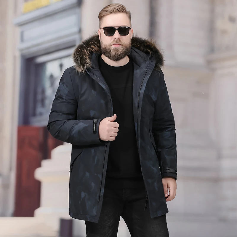2 10XL 8XL 6XL пуховики мужские зимние куртки мужские толстые теплые парки меховые белые утиные Пальто повседневные мужские водонепроницаемые пуховики - Цвет: 2