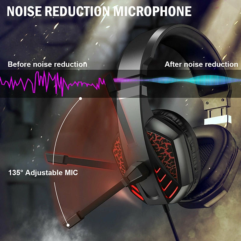 3 5mm Headphone Pro Gamer Noise Cancelling Mic Gaming Headset 1 2m Cable Stereo Bass Surround Earphone For PS4 Xbox One PC