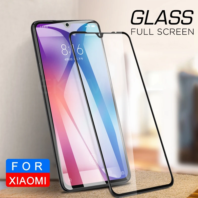 Защитное стекло на полный экран высокопрочное с защитой для камеры Xiaomi Mi9 SE CC9 A3 Lite