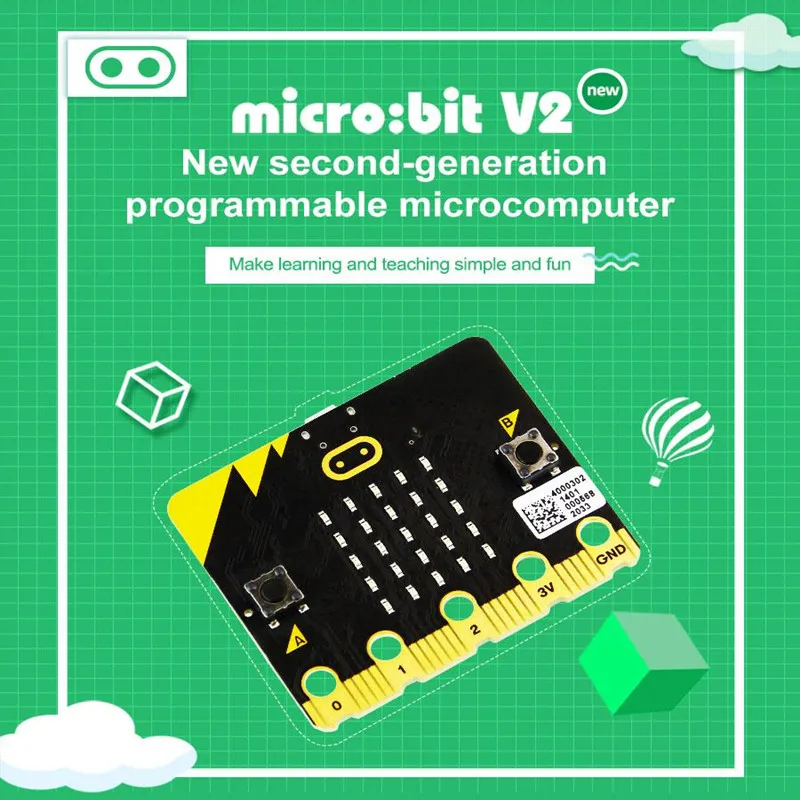 New BBC Micro:bit  V2.2 V1.3 Microcontroller for Programmable Learning with Battery Cage, Soft Silicon Case for LED Display micro usbtiny avr isp attiny44 45 attiny85 usbtinyisp programming module for ide bootstrap isp microcontroller 5v