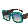 Солнцезащитные очки оверсайз UV400 для мужчин и женщин, винтажные дизайнерские солнечные аксессуары с линзами зеленого цвета, с защитой от ультрафиолета, 2022 ► Фото 1/6