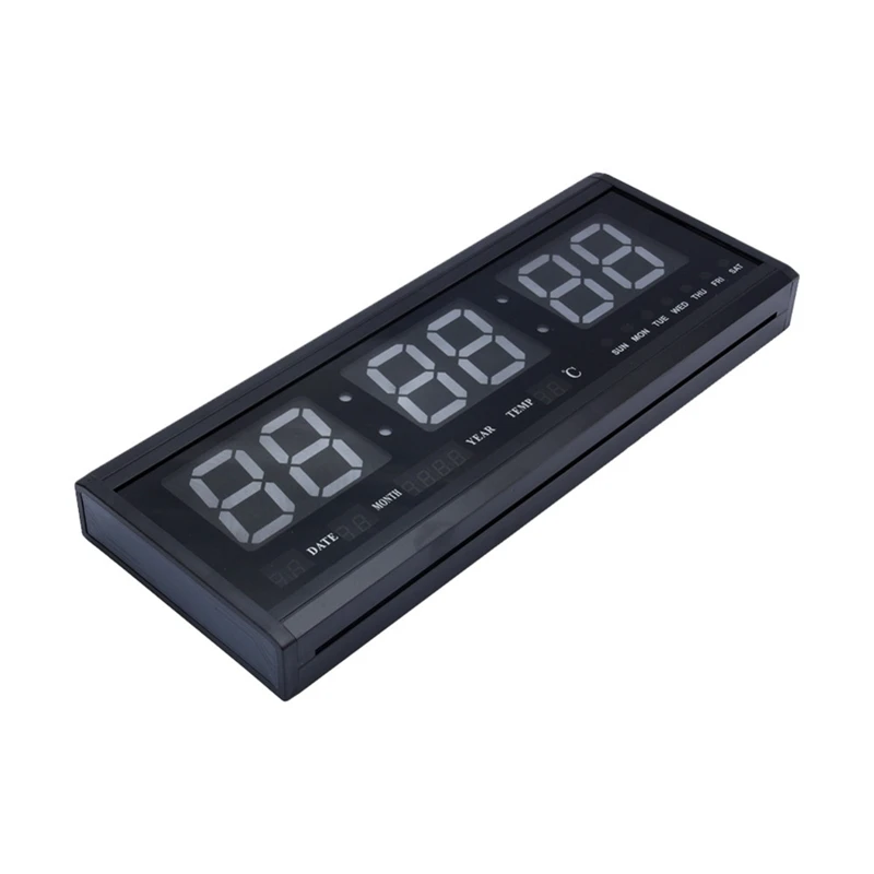  48Cm Digital Wall Clock Big LED Time Calendar Temperature Desk Table Clocks LED Wall Watch EU Plug - 4000148929921