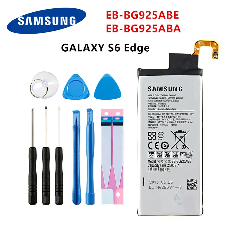 Оригинальный аккумулятор для SAMSUNG EB-BG925ABE 2600 мАч Samsung Galaxy S6 Edge G9250 G925 G925F G925S/V/A +