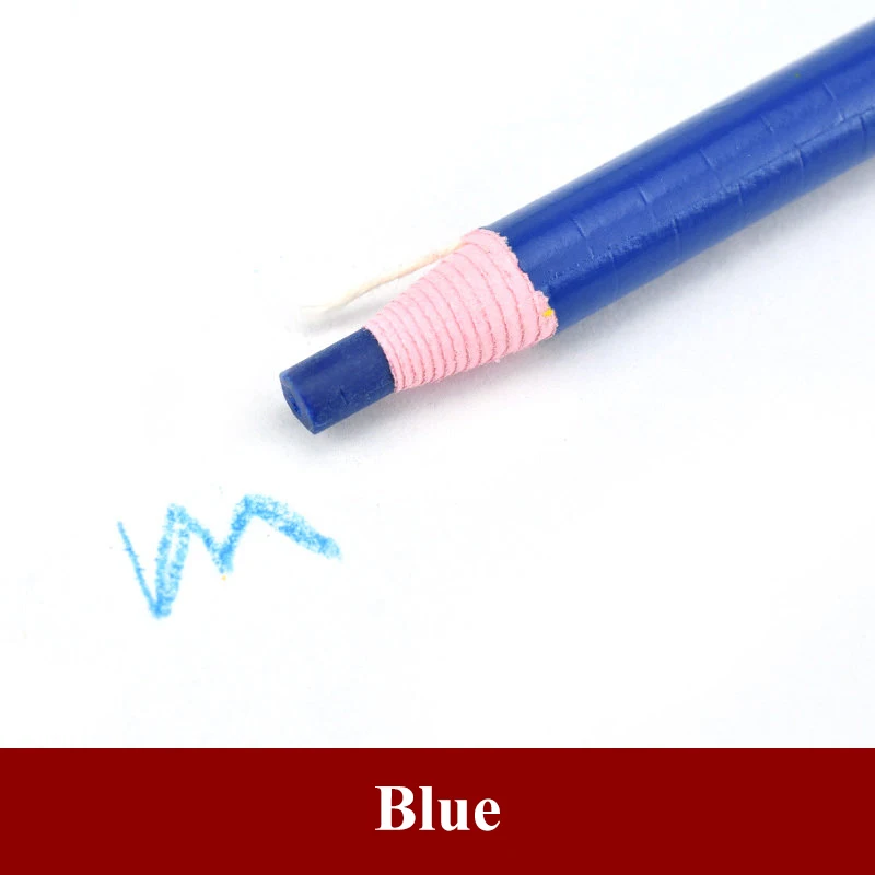 Gegong 12 Pcs Sewing Marking Pencils Water Soluble Tailor's Chalk for Fabric Clothing Cutting Wood-Cased pencil(blue)