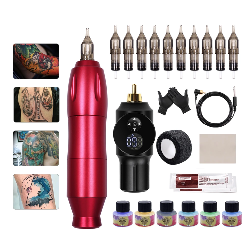 adelaar Aggregaat Manuscript Professionele Tattoo Kit Tattoo Rotary Pen Machine Met Tattoo Inkt Set  Permanente Make Up Cartridge Naald Tattoo Body Art|Tatoeagekits| -  AliExpress