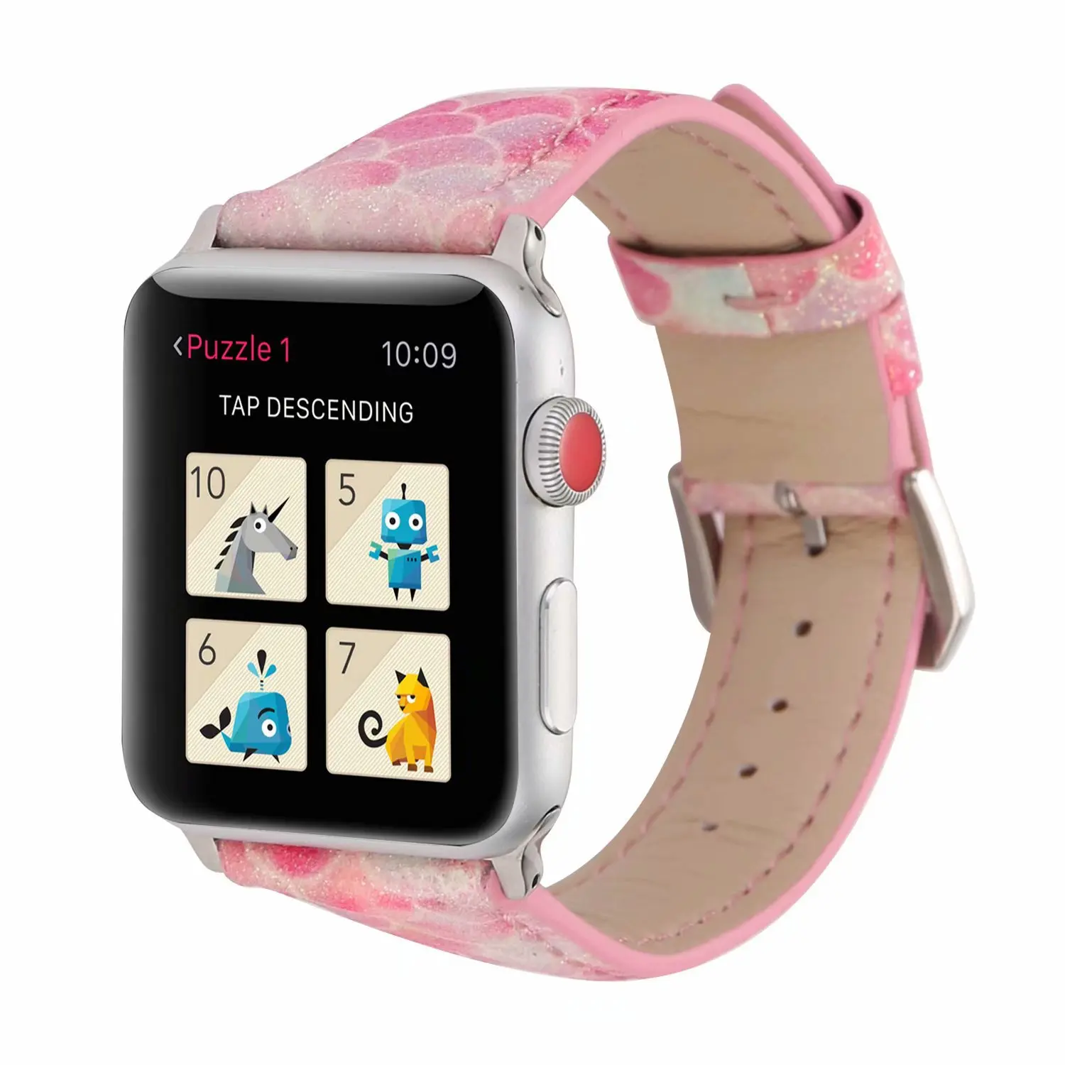 Подходит для часов pple 5, 4, 3, 2, 1, блестящий кожаный ремешок iwatch 44 мм, 42 мм, 40 мм, 38 мм