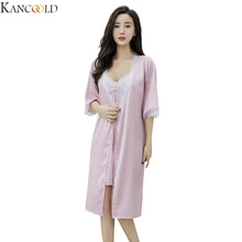 KANCOOLD Женская атласная ночная рубашка с глубоким v-образным вырезом, элегантная кружевная ночная рубашка, шелковое ночное белье, ночная сорочка