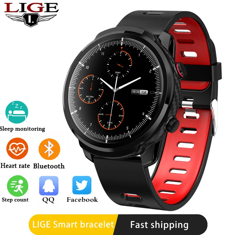 

LIGE 2020 New Smart men And Women Sports Watch Heart Rate Blood Pressure Monitoring Waterproof Information Reminder Smartwatch