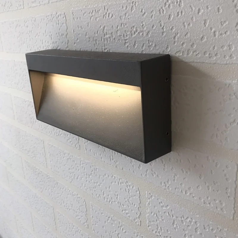 LED Outdoor Wall Light Waterproof Surface Mount Lamp for Step Stair Gateway Garden Balcony Villa Aisle Fence Porch Aluminum 6W