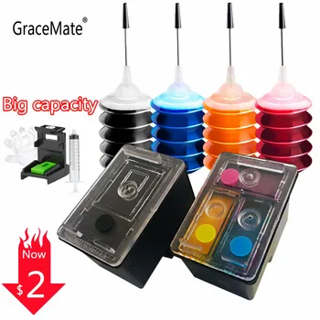 GraceMate 46 Refillable Ink Cartridge Replacement for HP 46 XL Printer for Deskjet 2020 2520hc 2520 Hc Printer Popular In RUSSIA